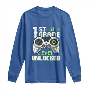 Leveling Up To School Funny Gamer Boys Long Sleeve Shirt First Day Back to School Gift