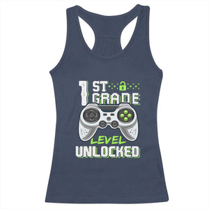 Leveling Up To School Funny Gamer Boys Racerback Tank Top First Day Back to School Gift