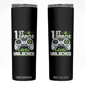 Leveling Up To School Funny Gamer Boys Skinny Tumbler First Day Back to School Gift