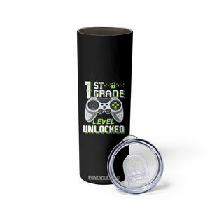 Leveling Up To School Funny Gamer Boys Skinny Tumbler First Day Back to School Gift