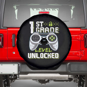 Leveling Up To School Funny Gamer Boys Spare Tire Cover First Day Back to School Gift
