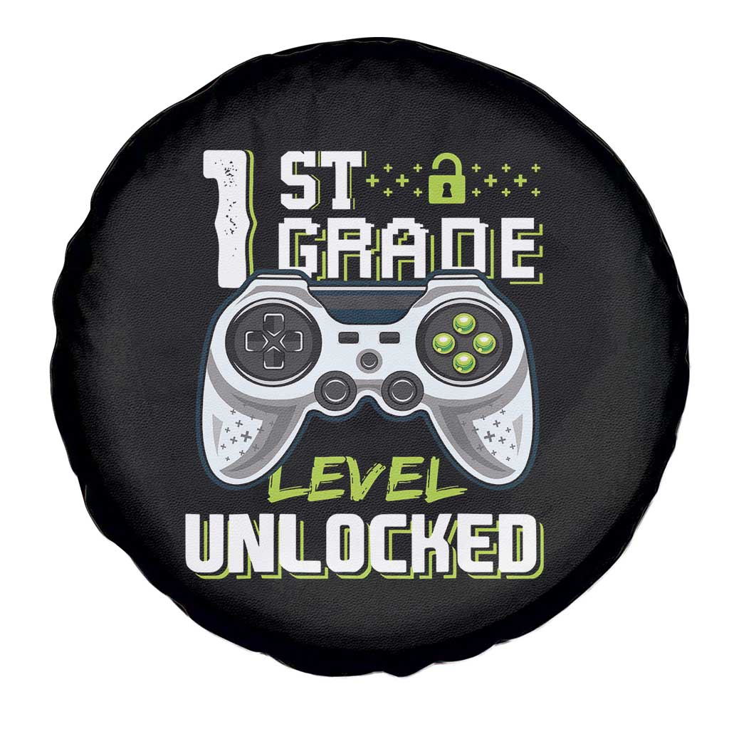 Leveling Up To School Funny Gamer Boys Spare Tire Cover First Day Back to School Gift