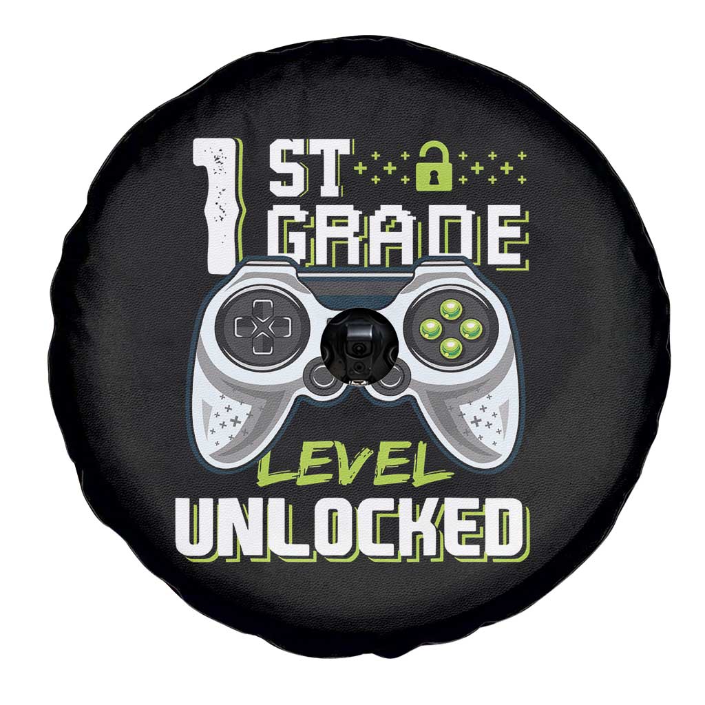 Leveling Up To School Funny Gamer Boys Spare Tire Cover First Day Back to School Gift