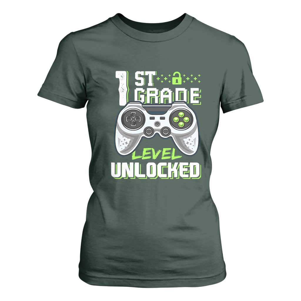 Leveling Up To School Funny Gamer Boys T Shirt For Women First Day Back to School Gift
