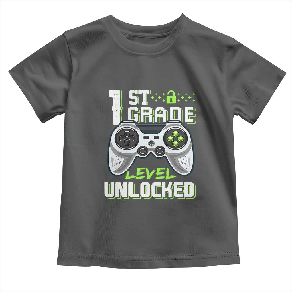 Leveling Up To School Funny Gamer Boys Toddler T Shirt First Day Back to School Gift