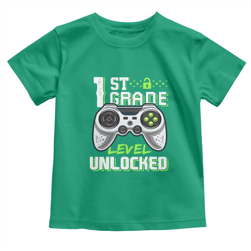 Leveling Up To School Funny Gamer Boys Toddler T Shirt First Day Back to School Gift