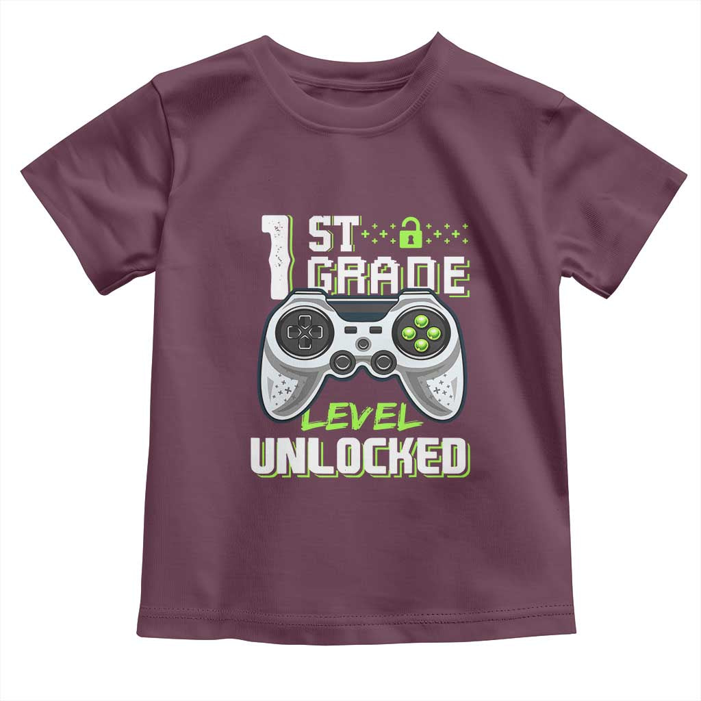 Leveling Up To School Funny Gamer Boys Toddler T Shirt First Day Back to School Gift