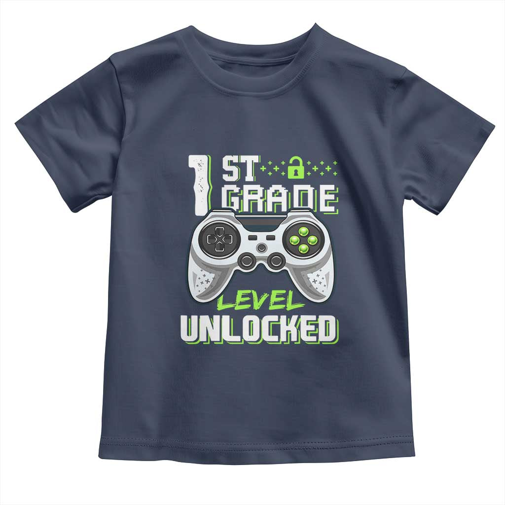 Leveling Up To School Funny Gamer Boys Toddler T Shirt First Day Back to School Gift