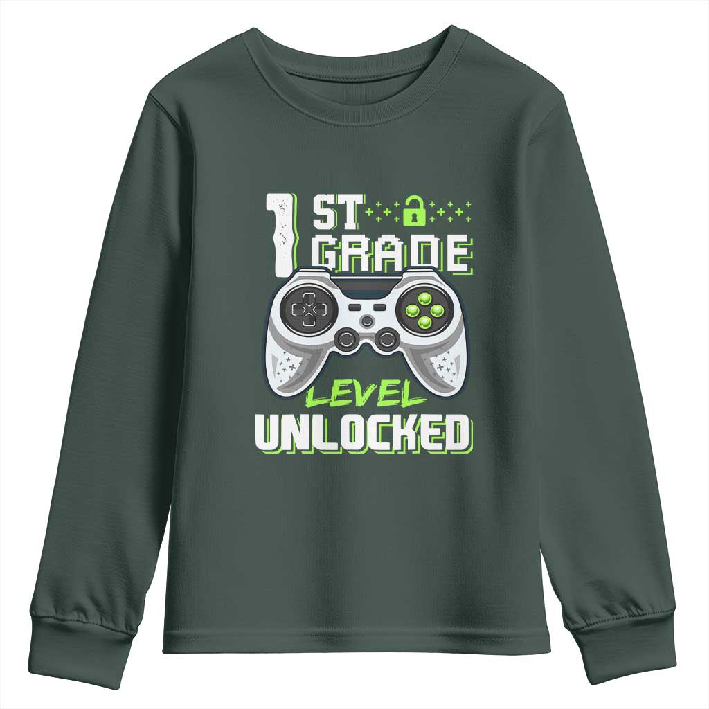 Leveling Up To School Funny Gamer Boys Youth Sweatshirt First Day Back to School Gift