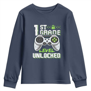 Leveling Up To School Funny Gamer Boys Youth Sweatshirt First Day Back to School Gift