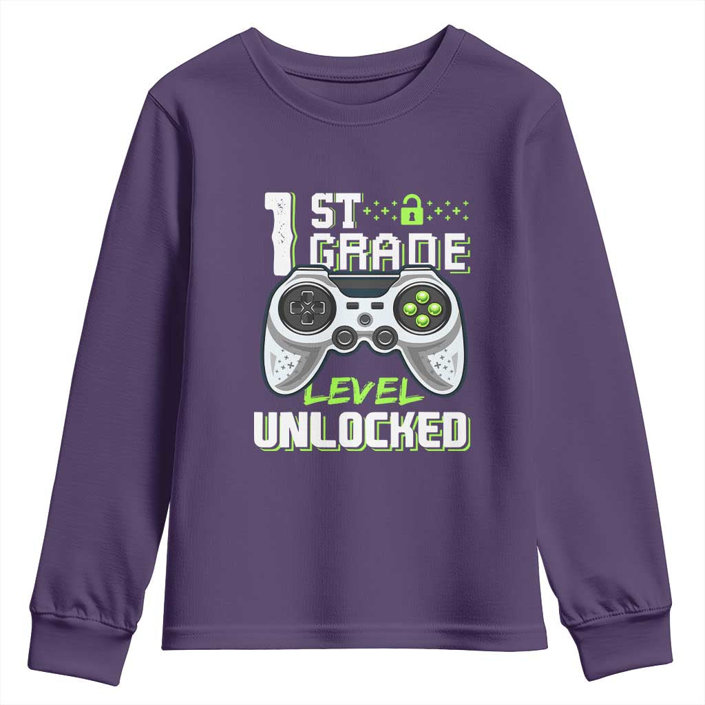 Leveling Up To School Funny Gamer Boys Youth Sweatshirt First Day Back to School Gift