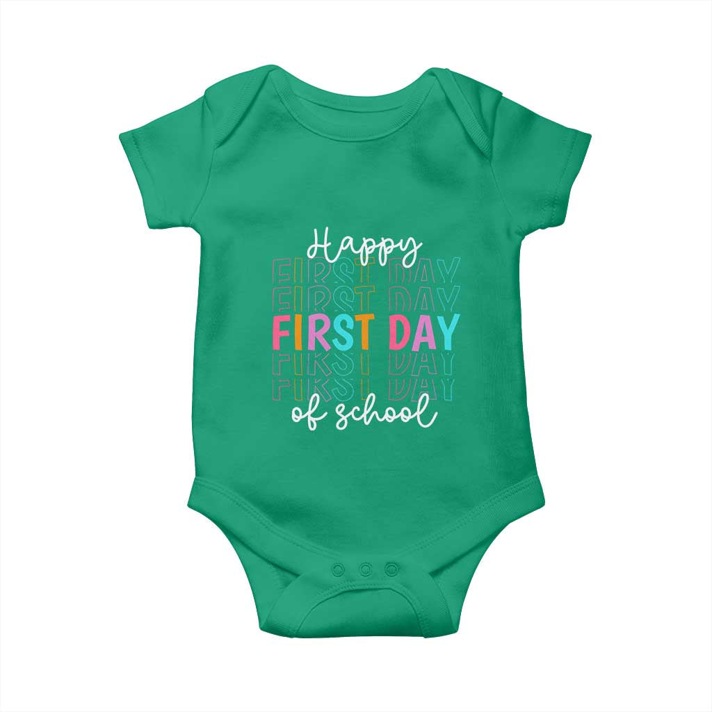 Happy First Day of School Baby Onesie Positive Vibe Teacher and Student Gift
