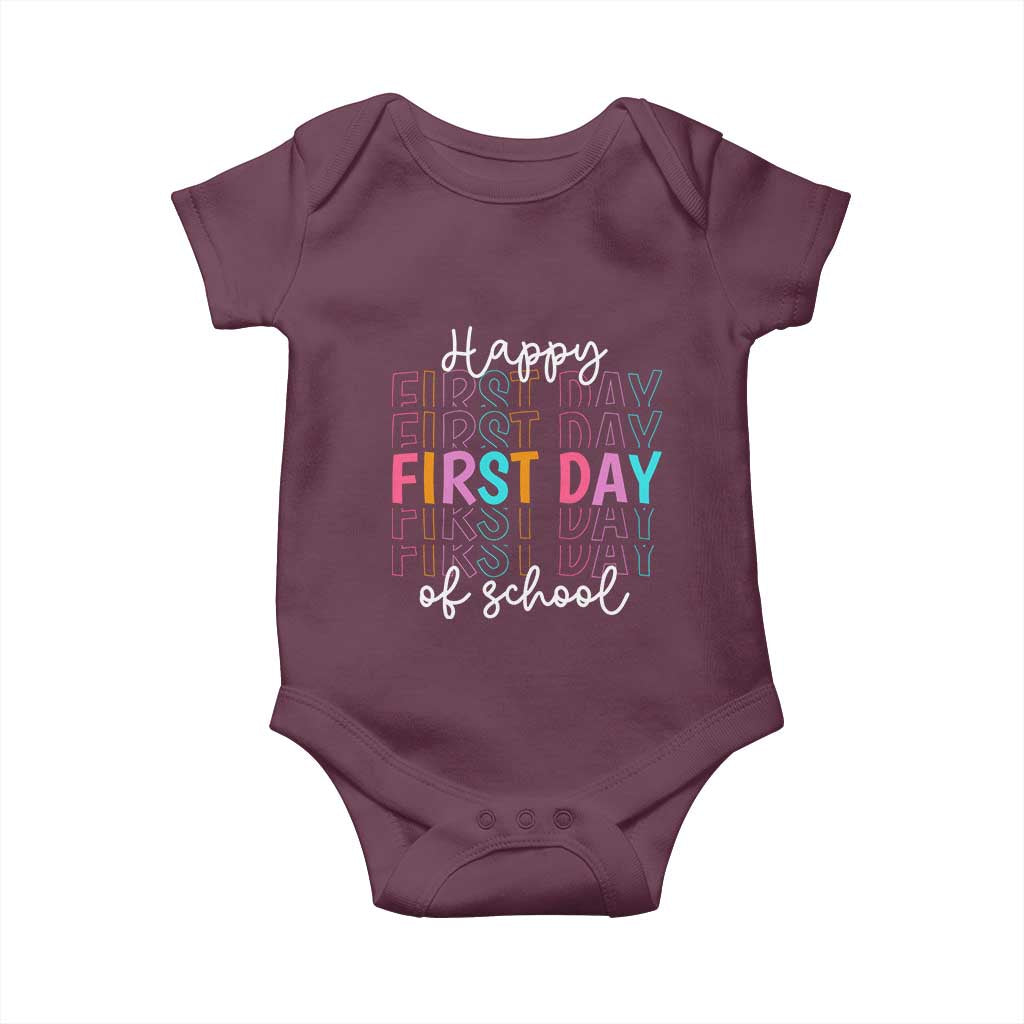 Happy First Day of School Baby Onesie Positive Vibe Teacher and Student Gift