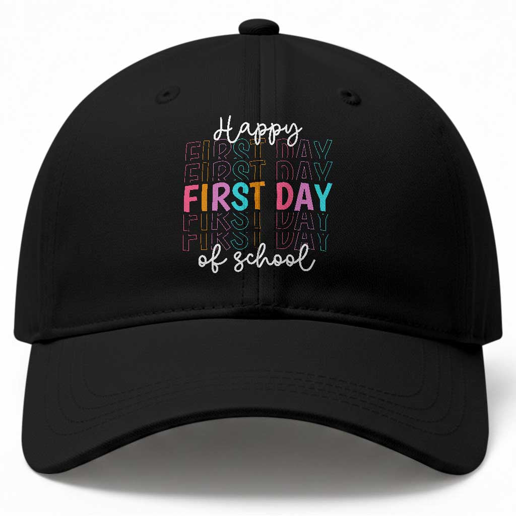 Happy First Day of School Baseball Cap Positive Vibe Teacher and Student Gift
