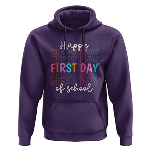 Happy First Day of School Hoodie Happy Design for Teachers and Students TS01 Purple Print Your Wear