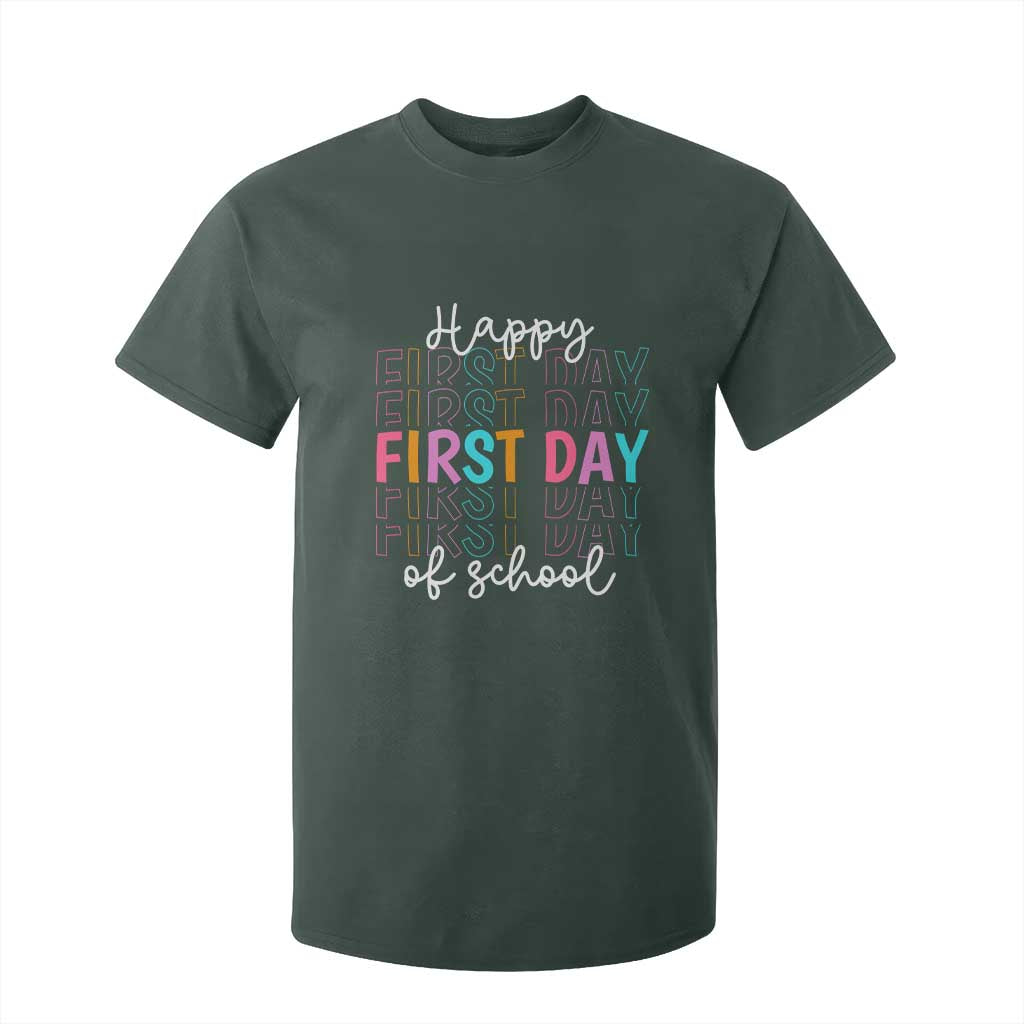 Happy First Day of School T Shirt For Kid Positive Vibe Teacher and Student Gift