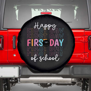 Happy First Day of School Spare Tire Cover Positive Vibe Teacher and Student Gift