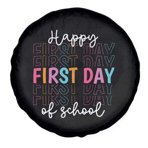 Happy First Day of School Spare Tire Cover Positive Vibe Teacher and Student Gift