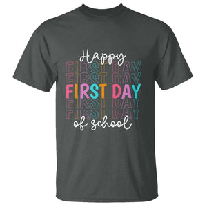 Happy First Day of School T Shirt Happy Design for Teachers and Students TS01 Dark Heather Print Your Wear