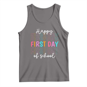 Happy First Day of School Tank Top Positive Vibe Teacher and Student Gift