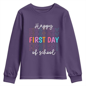 Happy First Day of School Youth Sweatshirt Positive Vibe Teacher and Student Gift