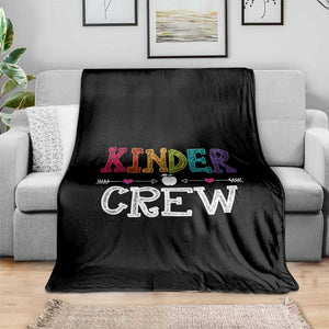 Kinder Crew Funny Kindergarten Throw Blanket Teacher and Student Back to School