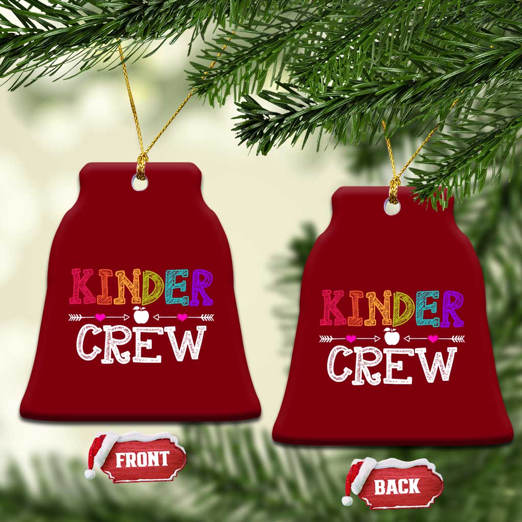 Kinder Crew Funny Kindergarten Ceramic Ornament Teacher and Student Back to School