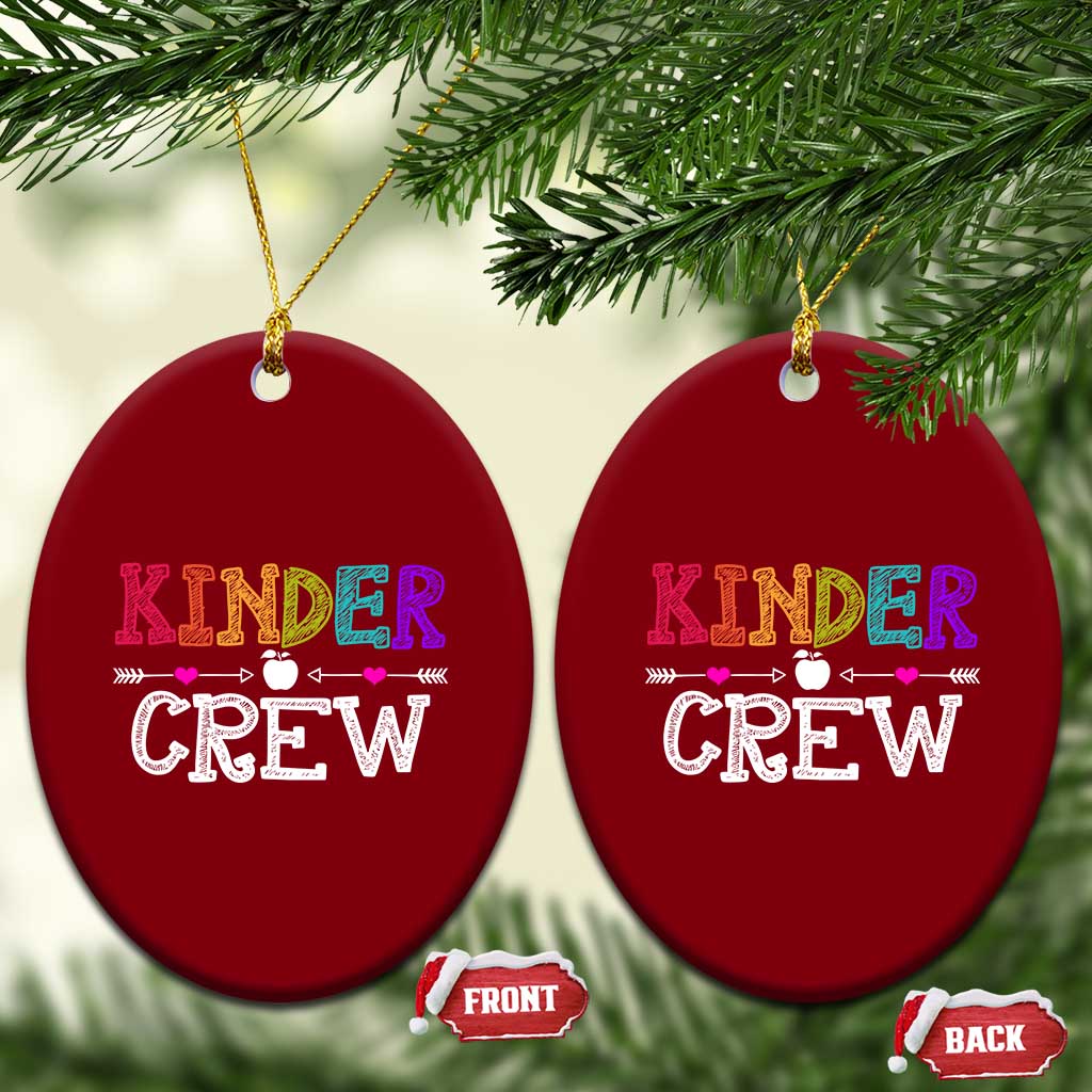 Kinder Crew Funny Kindergarten Ceramic Ornament Teacher and Student Back to School