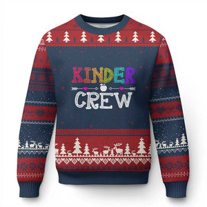 Kinder Crew Funny Kindergarten Ugly Christmas Sweater Teacher and Student Back to School