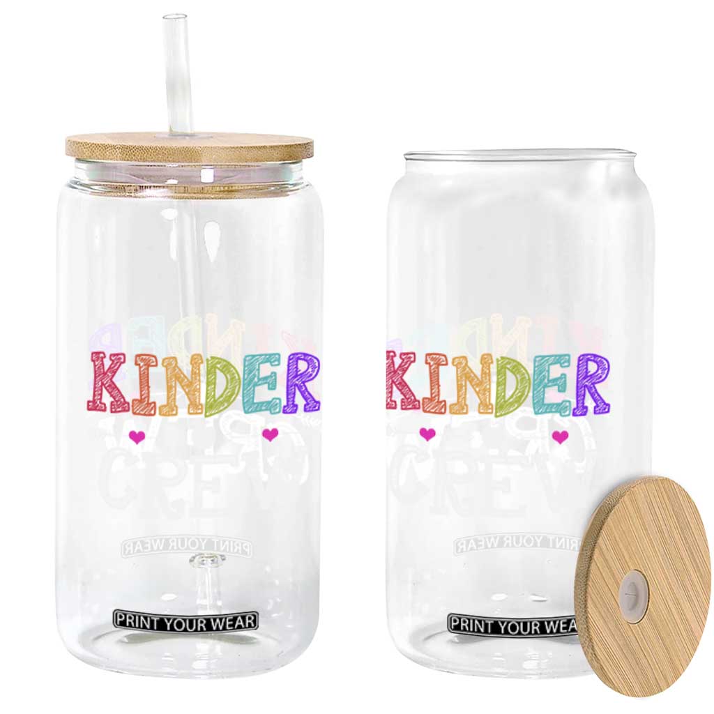 Kinder Crew Funny Kindergarten Glass Can Teacher and Student Back to School