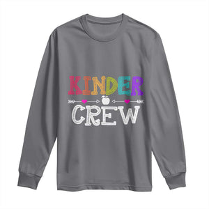Kinder Crew Funny Kindergarten Long Sleeve Shirt Teacher and Student Back to School