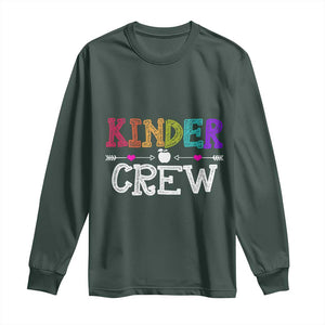 Kinder Crew Funny Kindergarten Long Sleeve Shirt Teacher and Student Back to School