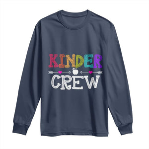 Kinder Crew Funny Kindergarten Long Sleeve Shirt Teacher and Student Back to School