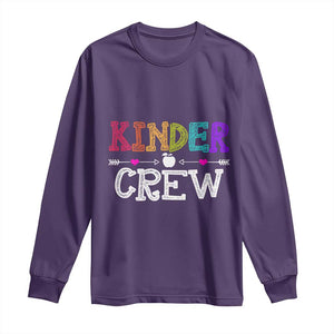 Kinder Crew Funny Kindergarten Long Sleeve Shirt Teacher and Student Back to School