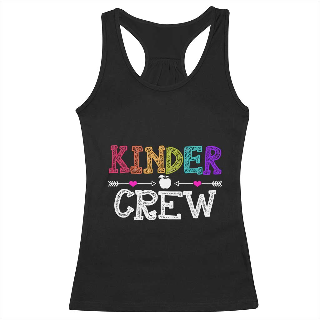 Kinder Crew Funny Kindergarten Racerback Tank Top Teacher and Student Back to School TS01 Black Print Your Wear