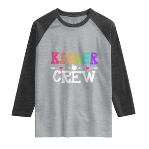 Kinder Crew Funny Kindergarten Raglan Shirt Teacher and Student Back to School