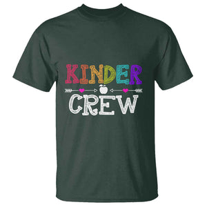 Kinder Crew T Shirt 1st Day of School, Funny Kindergarten Teacher TS01 Dark Forest Green Print Your Wear