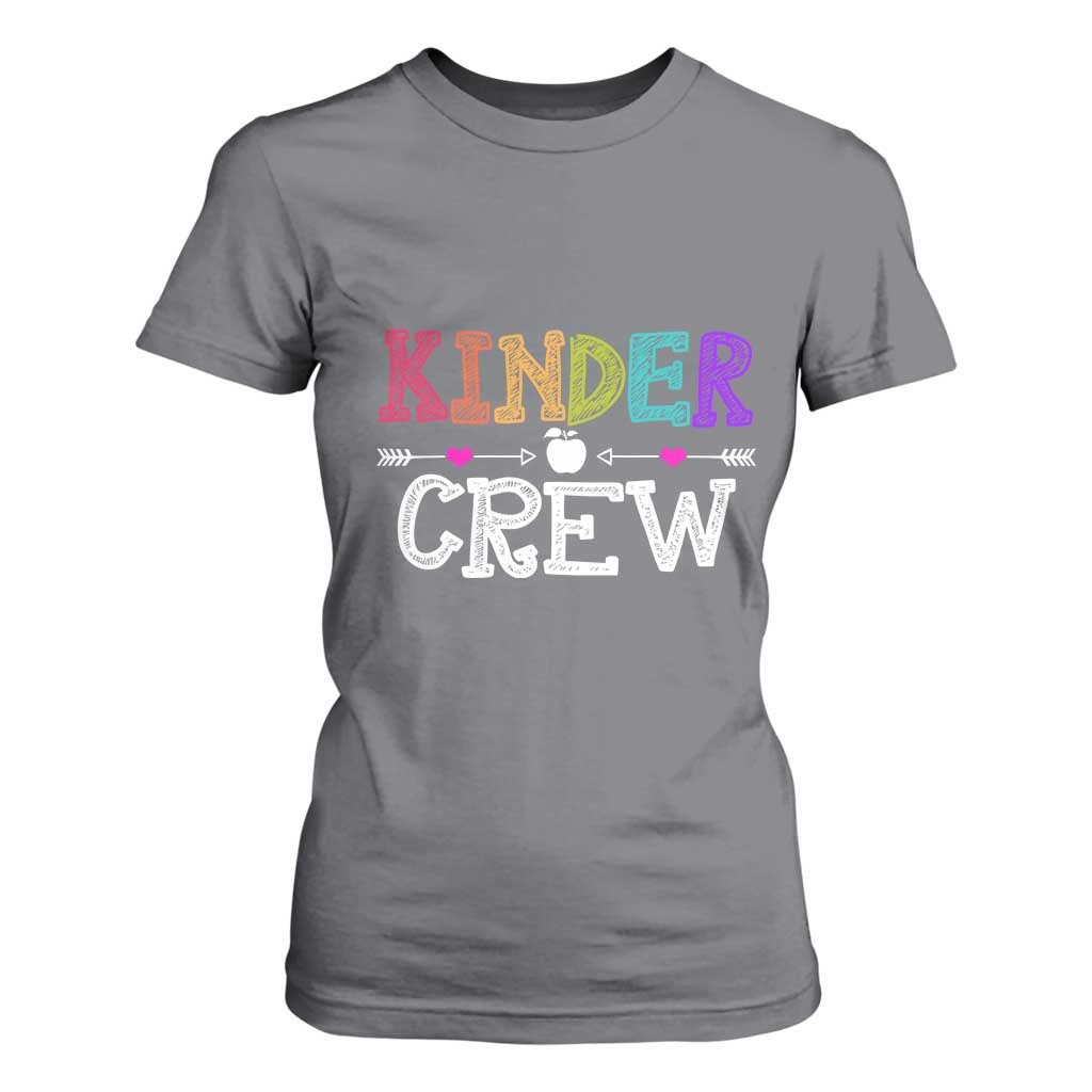 Kinder Crew Funny Kindergarten T Shirt For Women Teacher and Student Back to School