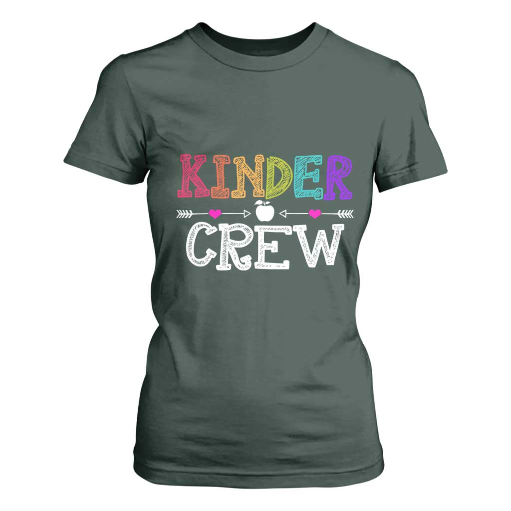 Kinder Crew Funny Kindergarten T Shirt For Women Teacher and Student Back to School