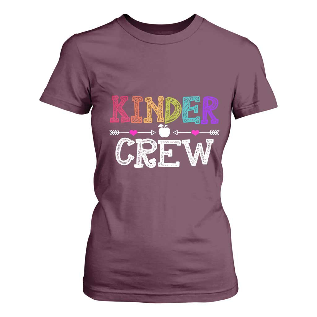 Kinder Crew Funny Kindergarten T Shirt For Women Teacher and Student Back to School