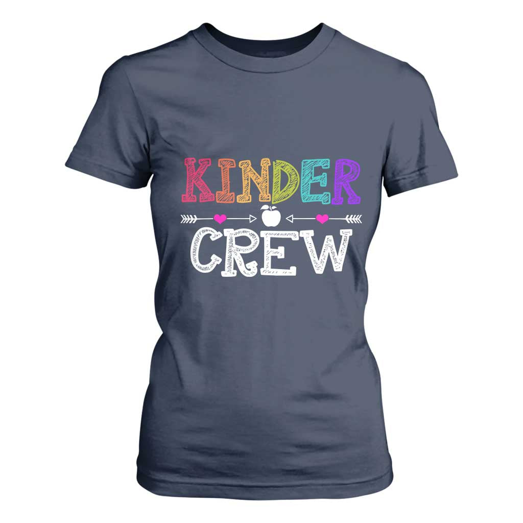 Kinder Crew Funny Kindergarten T Shirt For Women Teacher and Student Back to School