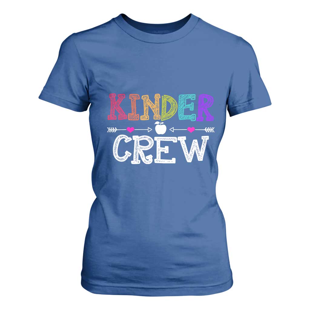 Kinder Crew Funny Kindergarten T Shirt For Women Teacher and Student Back to School