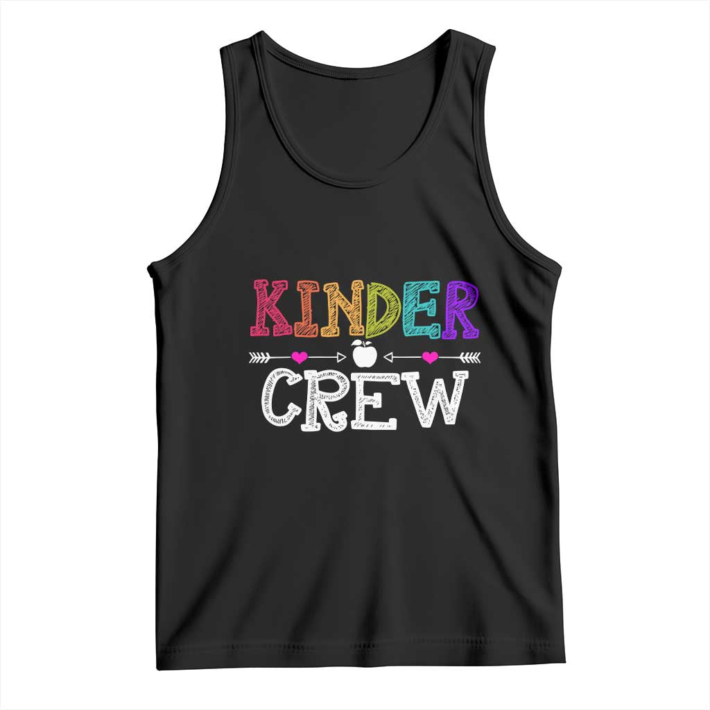 Kinder Crew Funny Kindergarten Tank Top Teacher and Student Back to School TS01 Black Print Your Wear