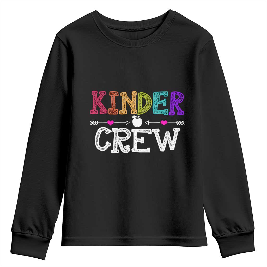 Kinder Crew Funny Kindergarten Youth Sweatshirt Teacher and Student Back to School
