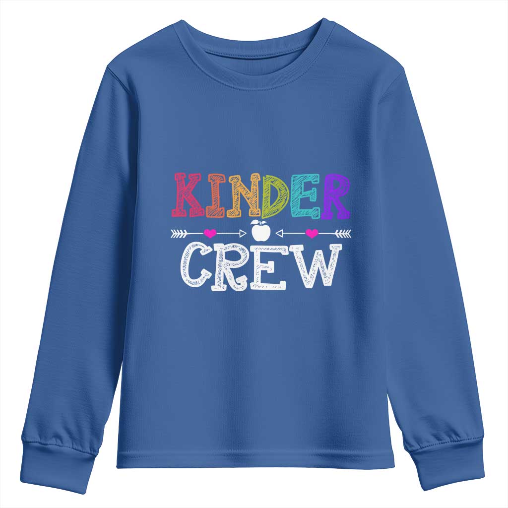 Kinder Crew Funny Kindergarten Youth Sweatshirt Teacher and Student Back to School