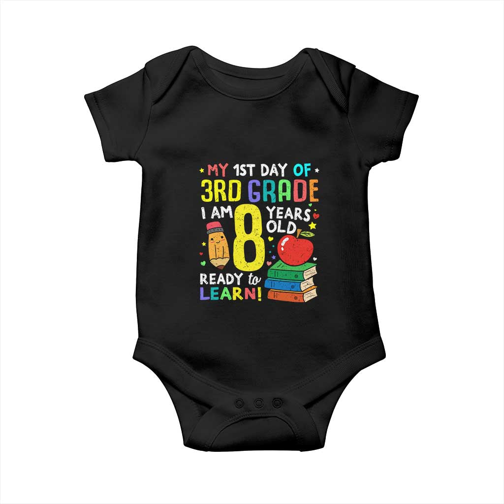 Hello 3rd Grade Baby Onesie Boys and Girls First Day Back to School Gift TS01 Black Print Your Wear