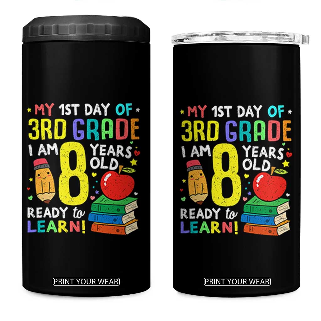 Hello 3rd Grade 4 in 1 Can Cooler Tumbler Boys and Girls First Day Back to School Gift