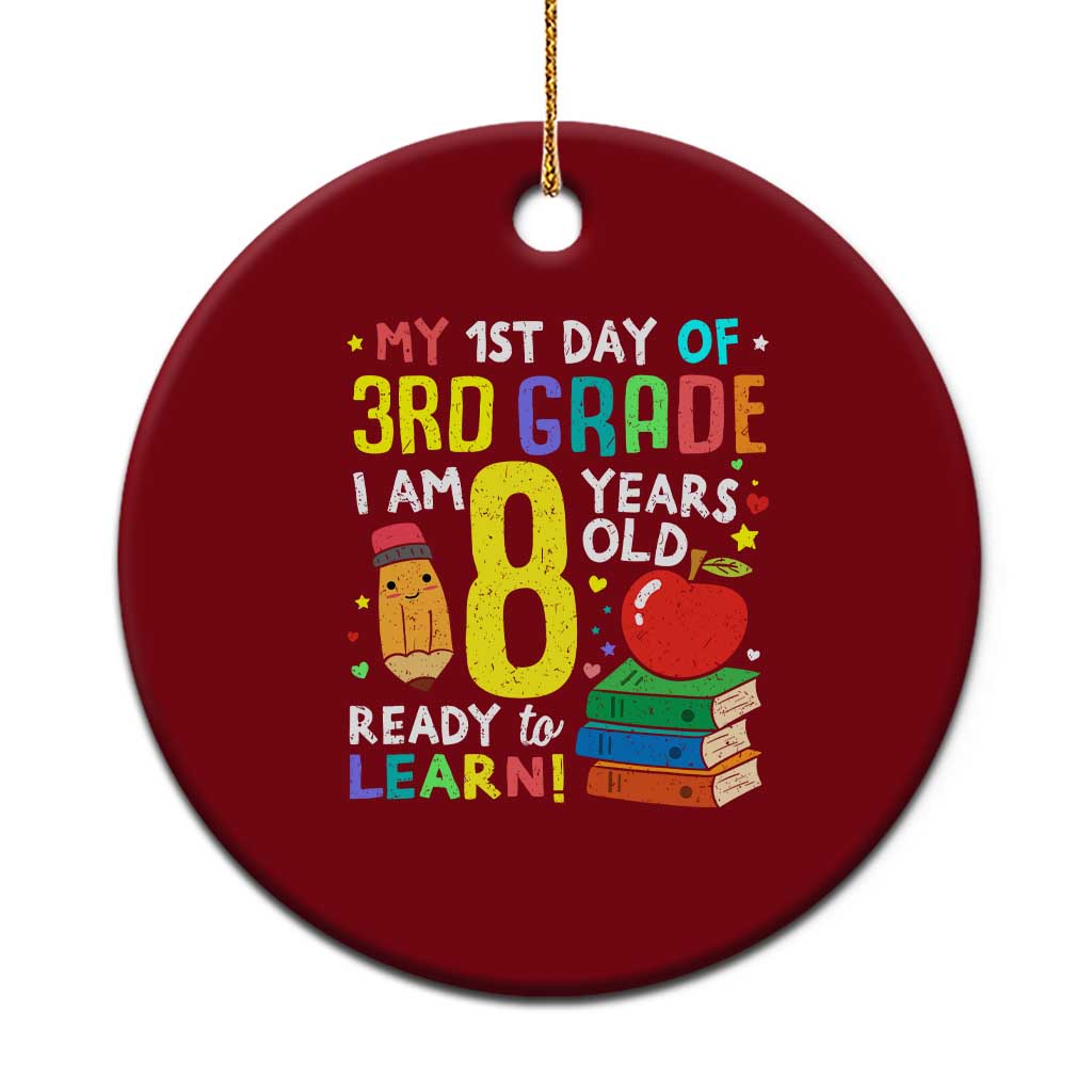 Hello 3rd Grade Ceramic Ornament Boys and Girls First Day Back to School Gift