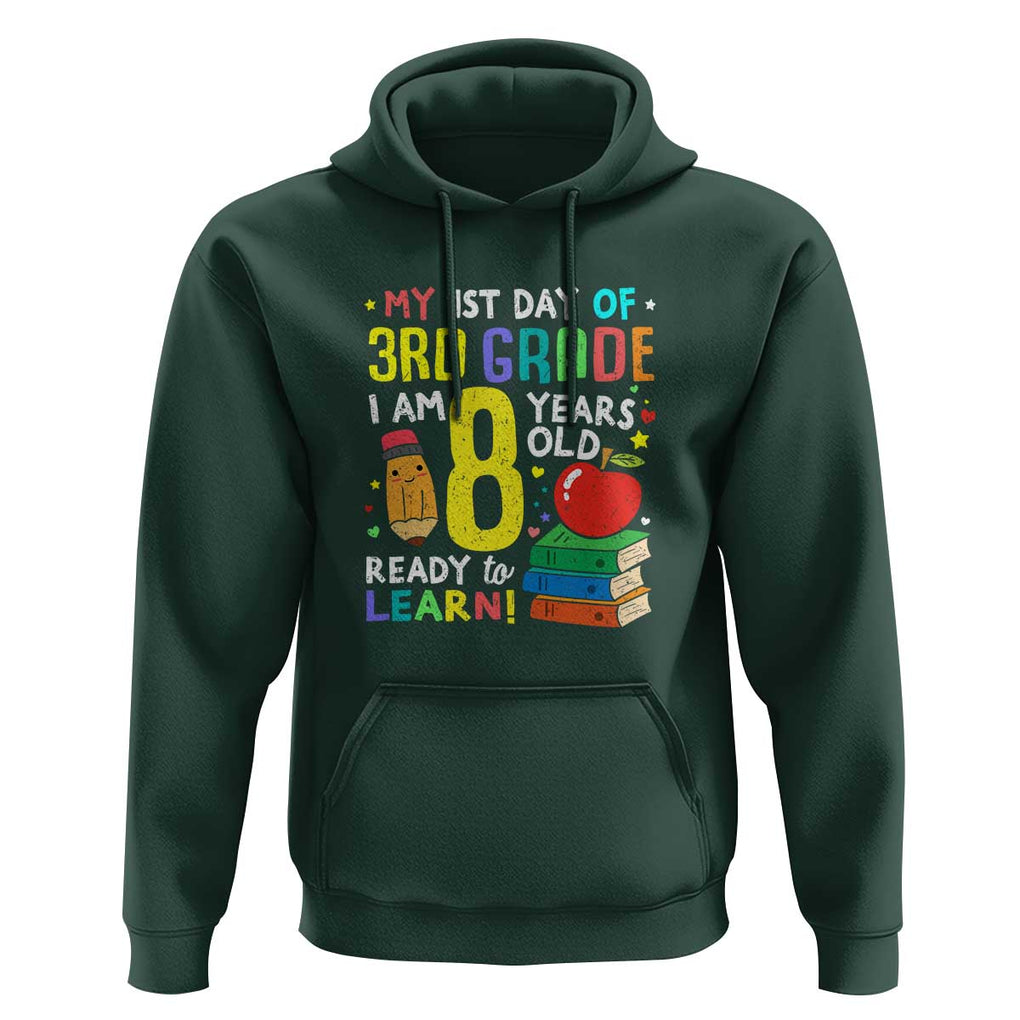 3rd Grade Back to School Hoodie Boys and Girls First Day Gift TS01 Dark Forest Green Print Your Wear