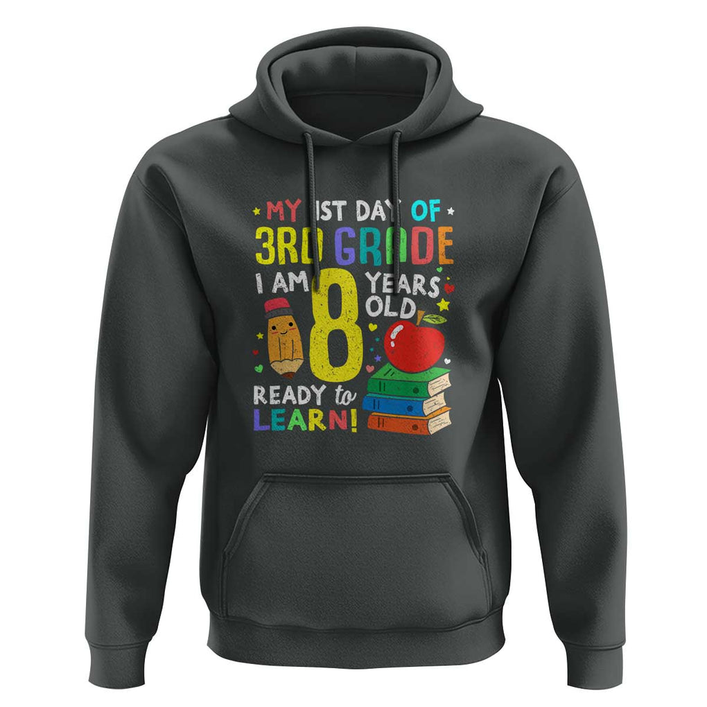 3rd Grade Back to School Hoodie Boys and Girls First Day Gift TS01 Dark Heather Print Your Wear